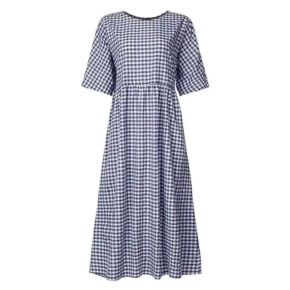 Vanessa Plaid A-line Maxi Dress