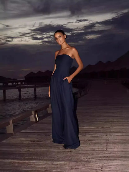 Avenna Strapless Wide-Leg Jumpsuit