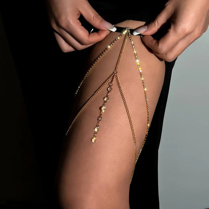 Crystal Fringed Leg Chains