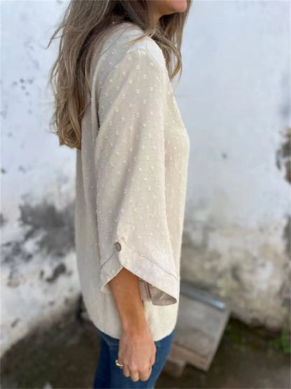 Alina Jacquard White Blouse