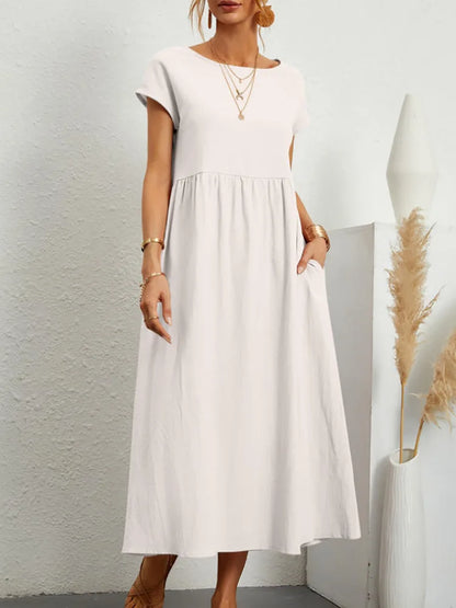 Lina Casual Pocket Maxi Dress