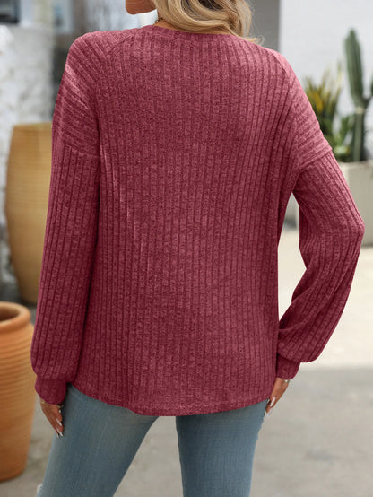Arden Brushed Button Pullover Tee