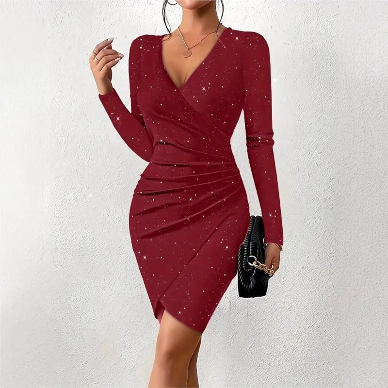 Avelyn Wrap Bodycon Mini Dress