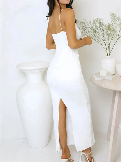 Virela Ruched Split Maxi Dress