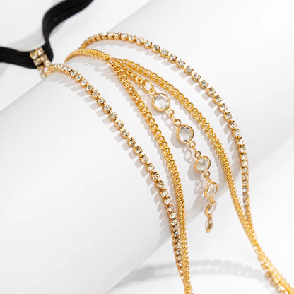 Crystal Fringed Leg Chains
