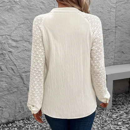 Serena Pleated Stand Collar Blouse