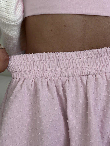 Donatella Ruffled Polka Dot Cotton Shorts