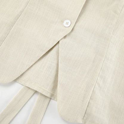 Ayla Khaki Cotton Two-Piece Set