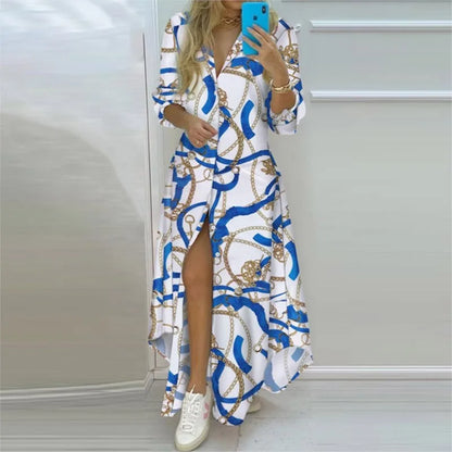 Elise Printed Shirt Maxi Dress