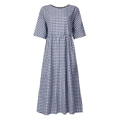 Vanessa Plaid A-line Maxi Dress