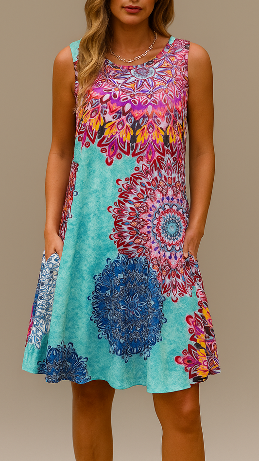 Ariana Bohemian Print Pocket Maxi Dress