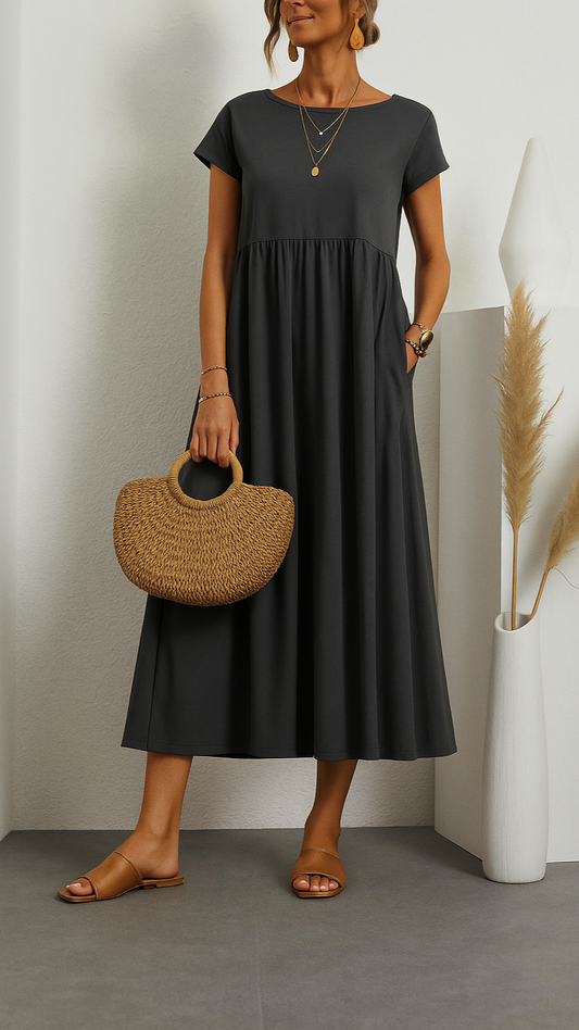 Lina Casual Pocket Maxi Dress
