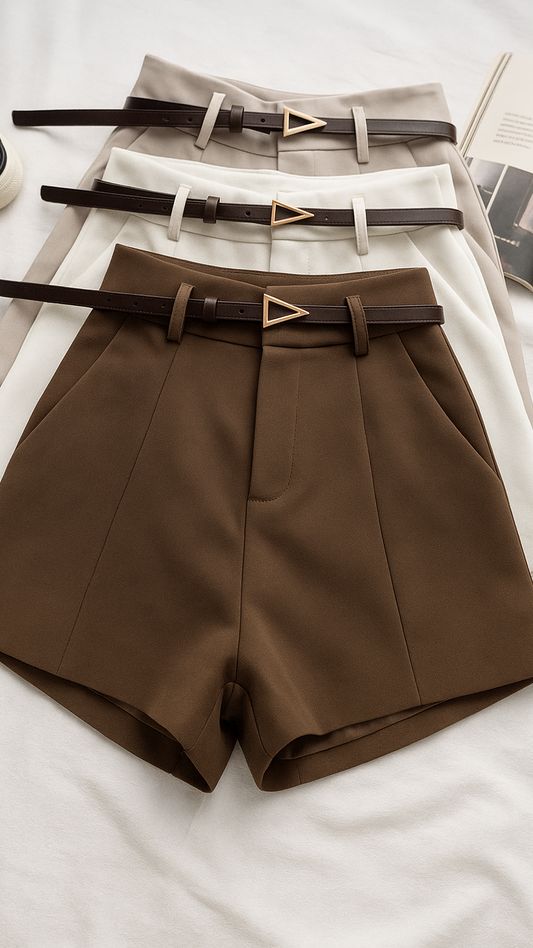 Arden Belted A-Line Shorts